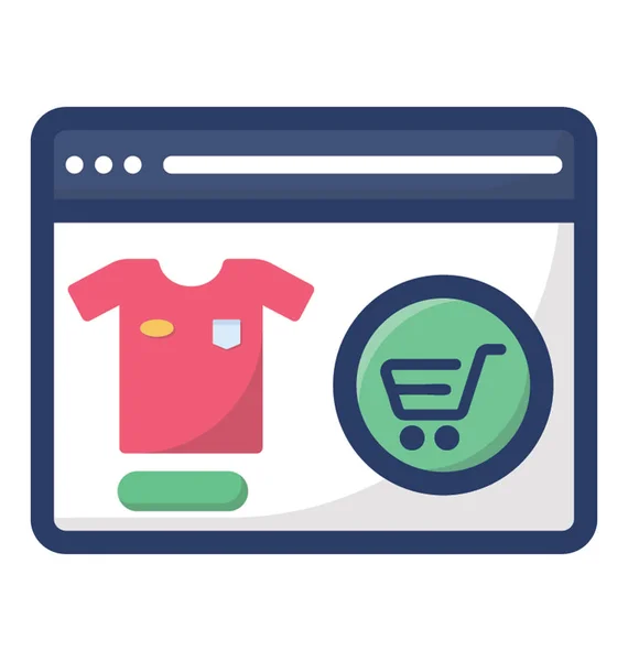 Flat Vector Design Online Shopping Icon — Stock Vector