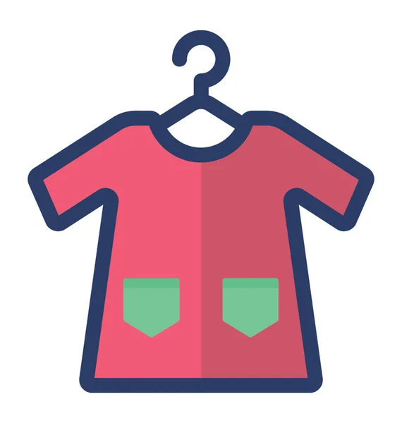 Hang Shirt Pictogram Platte Vector Ontwerp — Stockvector