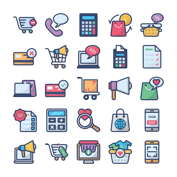 Alışveriş ve Ticaret Simgeleri Koleksiyonu 