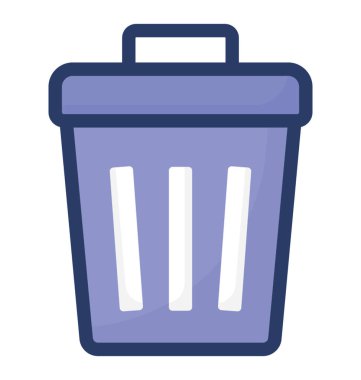 Çöp kutusu simgesinin düz tasarımı.