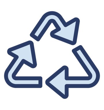 Düz tasarımda geri dönüşüm simgesi.