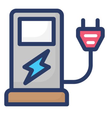 Düz tasarımda yakıt istasyonu simgesi.