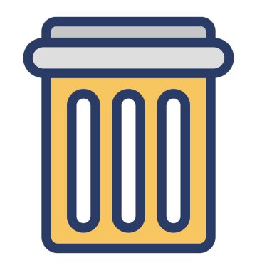 Çöp kutusu simgesinin düz tasarımı.