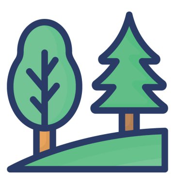 Düz tasarımda kozalaklı simgesi.