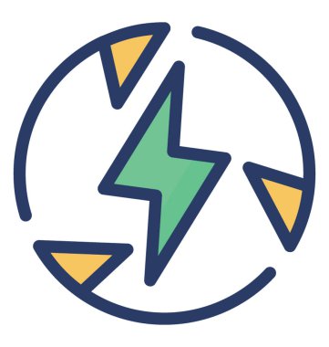 Enerji geri dönüşüm düz vektör tasarımı, simge.