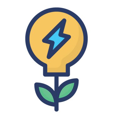 Enerji tasarrufu resmeden bir yaprak işareti olan bir ampul simgesi