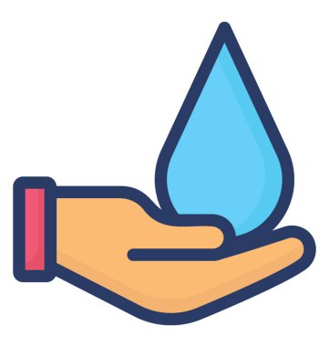 Su gösteren simge bir el ve su damla