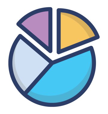 Düz vektör pasta grafik simgesi 