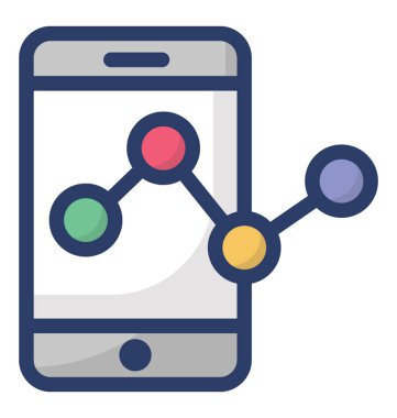 İş grafiğinin düz vektörü, çevrimiçi analitik simgesi