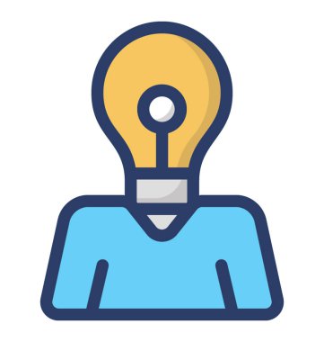 Düz vektör yaratıcı fikir simgesi