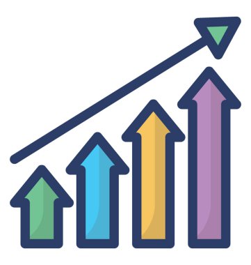 büyüme düz iş simge vektör 