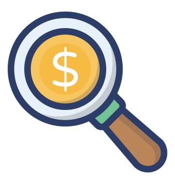 Düz vektör para arama simgesi 