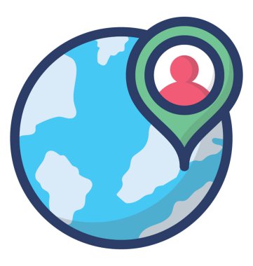 Düz Vektördeki Genel konum simgesi 