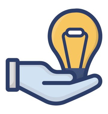 Düz vektör yaratıcı fikir simgesi 