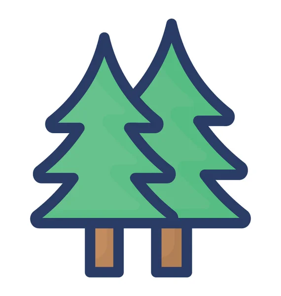 Conifer Icon Flat Design — Stock Vector