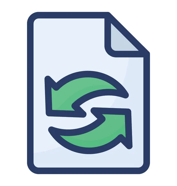 Ikona Recyklingu Papieru Płaskiej Konstrukcji — Wektor stockowy