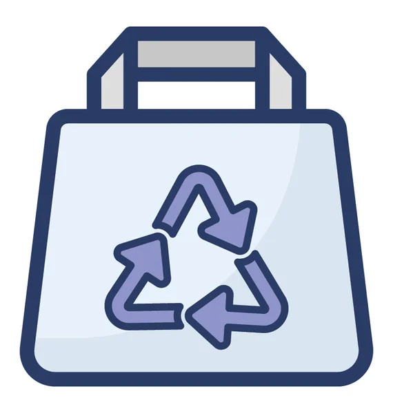 Icono Reciclaje Bolsas Diseño Plano — Vector de stock