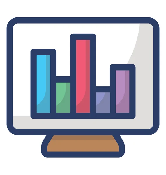 Vetor Ícone Apresentação Negócios Design Plano —  Vetores de Stock