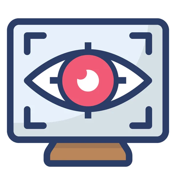 Ein Mechanisches Auge Flache Vektor Icon Design Cyber Auge — Stockvektor