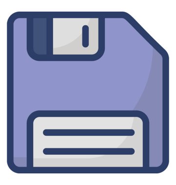 Disketin düz simge tasarımı, depolama cihazı.