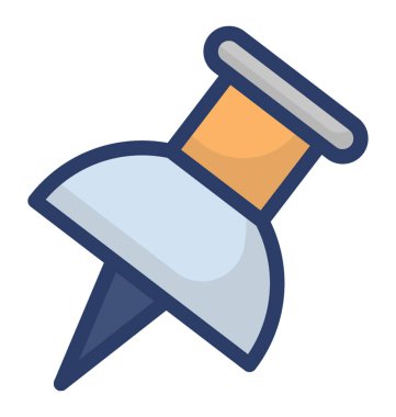 Düz tasarımda pushpin simgesi 