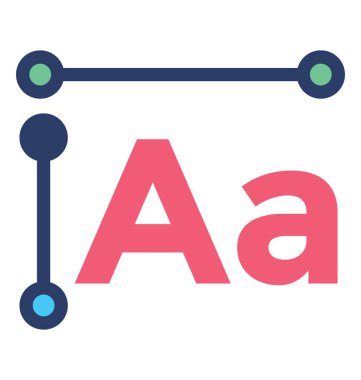 Metin aracının düz vektör simgesi.