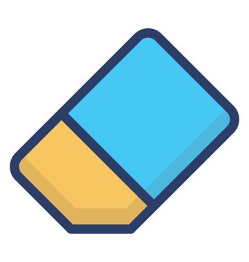 Ofis malzemeleri, silgi düz simgesi 