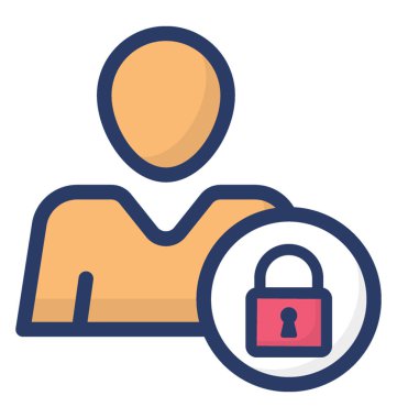 Beyaz arka planda yalıtılmış kişisel güvenlik simgesi 