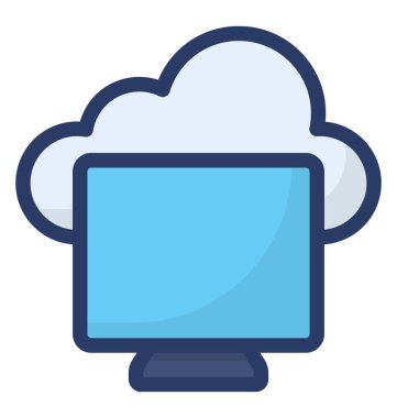 Beyaz arka planda yalıtılmış bulut teknolojisi simgesi 