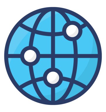 Beyaz arka plan üzerinde düz genel ağdan 