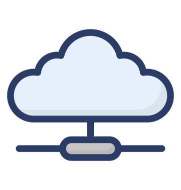 Bulut ağının düz simgesi 