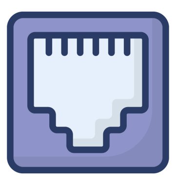 Mikroçip simgesi, düz vektör 