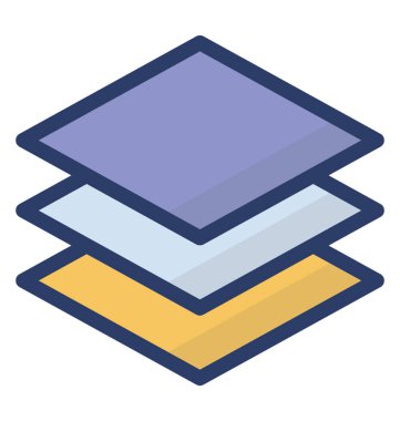 Tasarım katmanları düz simgesi 