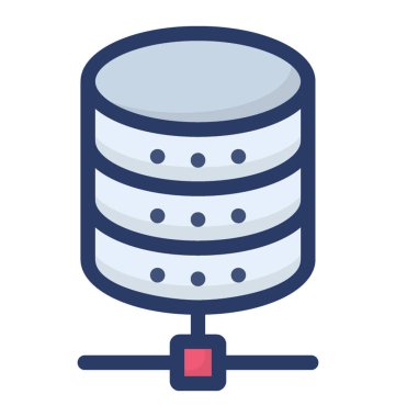 Düz veritabanı ağ simgesi tasarımı