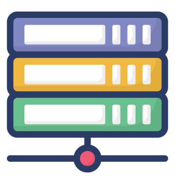 Düz tasarımda veri sunucusu ağ vektörü 