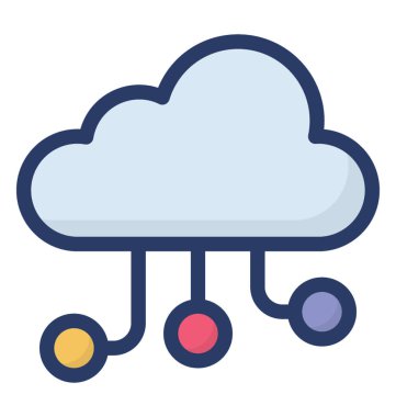 Beyaz arka planda yalıtılmış bulut ağı tasarımı 