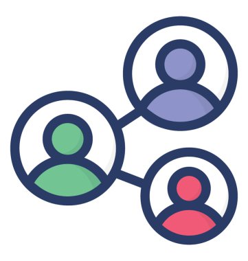 Düz tasarımda iş ekibi simgesi 