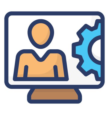 Düz sistem yöneticisi ayarları simge tasarımı 