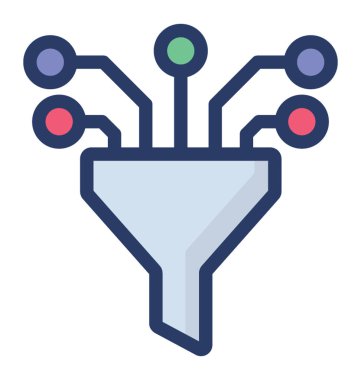 Veri hunisi, düz simge tasarımı 