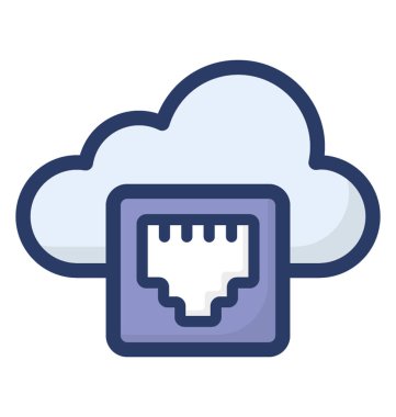 Bulut güvenliği, düz tasarım simgesi 