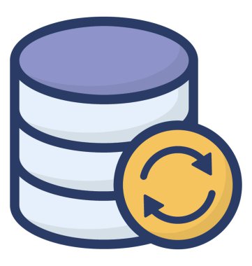 Beyaz arka planda yalıtılmış veritabanını yenileme 