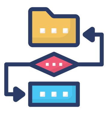 Veri dönüştürme, düz tasarım simgesi 