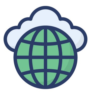 Beyaz arka planda yalıtılmış Internet bulut simgesi 