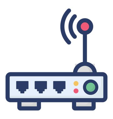 WiFi yönlendirici vektör düz tasarım 