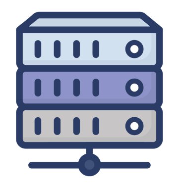 Düz tasarımda veri sunucusu vektörü 