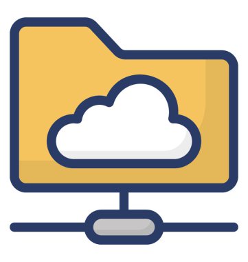 Beyaz arka planda yalıtılmış bulut paylaşılan klasör simgesi 