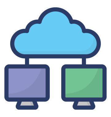 Beyaz arka planda yalıtılmış bulut teknolojisi simgesi 