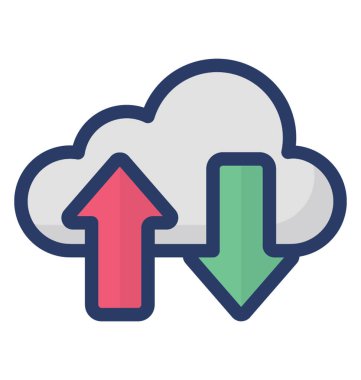 Beyaz arka planda yalıtılmış bulut veri simgesi  