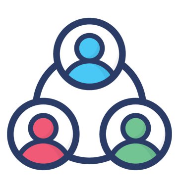 Düz tasarımda iş ekibi simgesi 