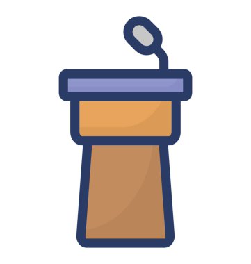 Düz tasarımda Rostrum simgesi.